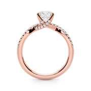 Crowned Engagment Rings Multi-Row Round Diamond Engagement Ring in 10K/14K gold and platinum with certified lab-grown or natural diamonds