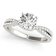 Crowned Engagment Rings Multi-Row Round Diamond Engagement Ring in 10K/14K gold and platinum with certified lab-grown or natural diamonds