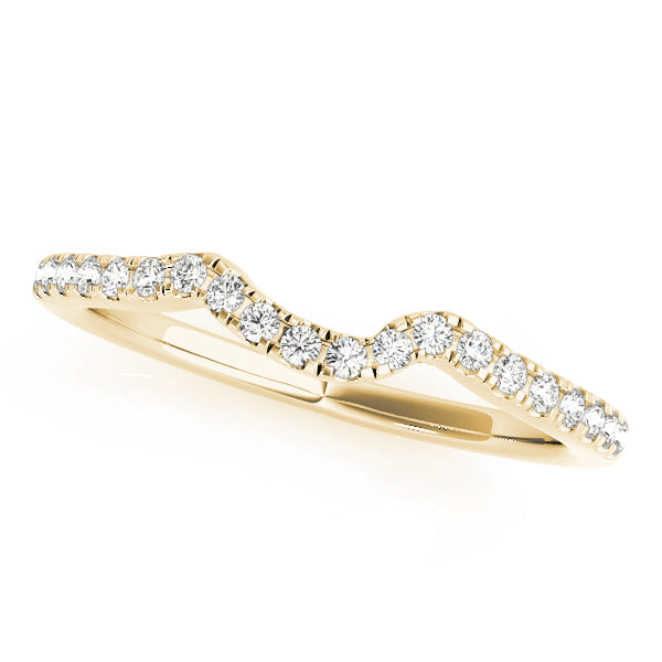 Split Prong Curved Half Eternity Ring in 10K/14K gold and platinum with certified lab-grown or natural diamonds