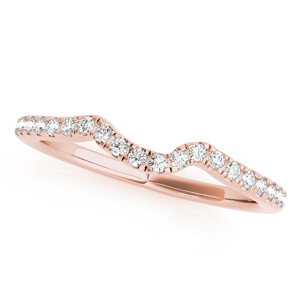 Split Prong Curved Half Eternity Ring in Gold & Platinum