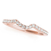 Split Prong Curved Half Eternity Ring in Gold & Platinum