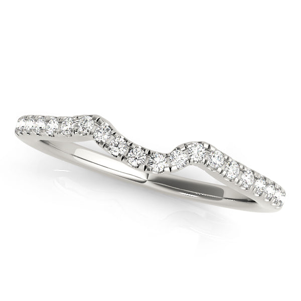 Split Prong Curved Half Eternity Ring in Gold & Platinum