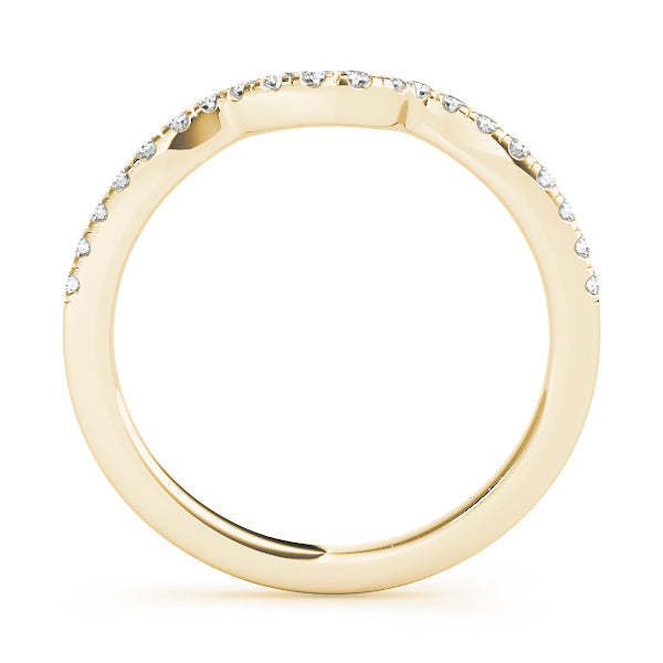 Split Prong Curved Half Eternity Ring in Gold & Platinum