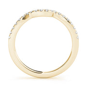 Split Prong Curved Half Eternity Ring in Gold & Platinum