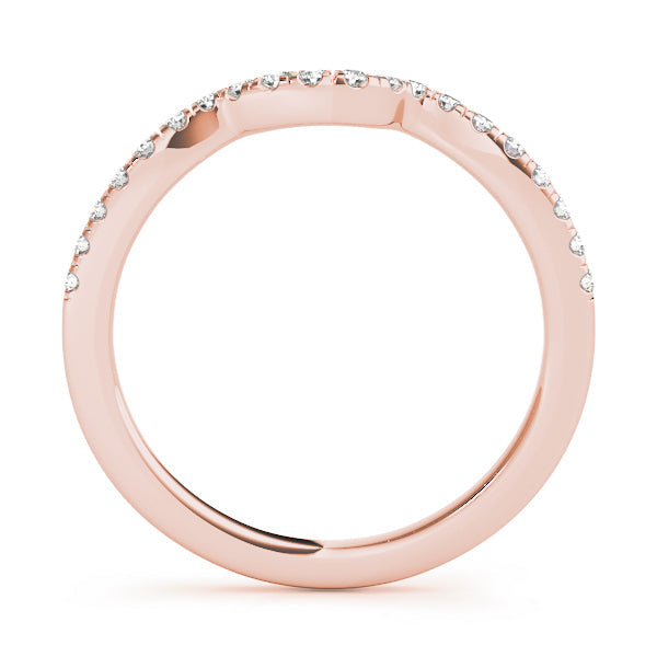 Split Prong Curved Half Eternity Ring in Gold & Platinum