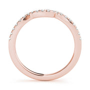 Split Prong Curved Half Eternity Ring in Gold & Platinum
