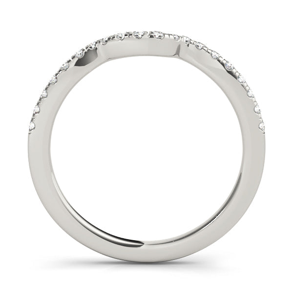 Split Prong Curved Half Eternity Ring in Gold & Platinum