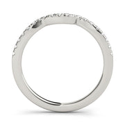 Split Prong Curved Half Eternity Ring in Gold & Platinum