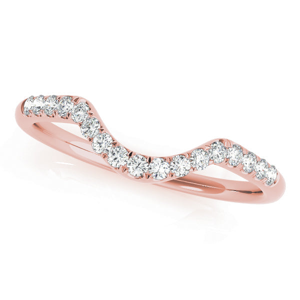 Split Prong Curved Half Eternity Ring in Gold & Platinum