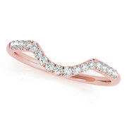 Split Prong Curved Half Eternity Ring in Gold & Platinum