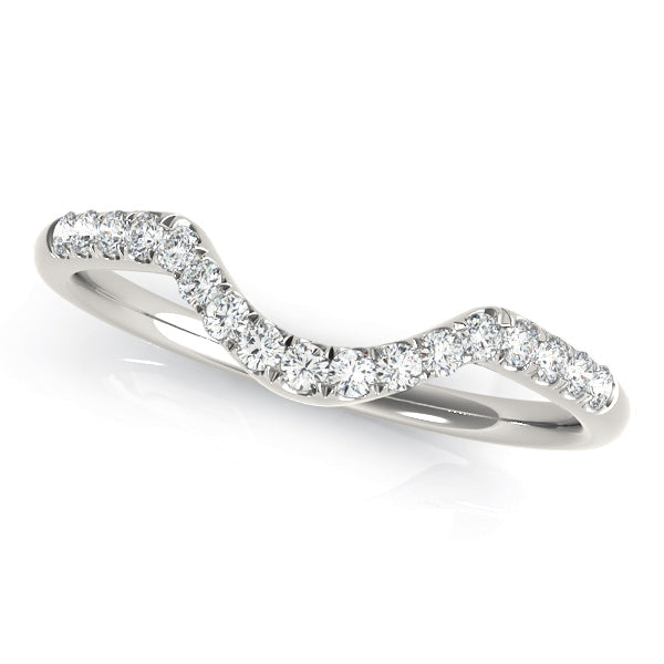 Split Prong Curved Half Eternity Ring in Gold & Platinum