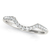 Split Prong Curved Half Eternity Ring in Gold & Platinum