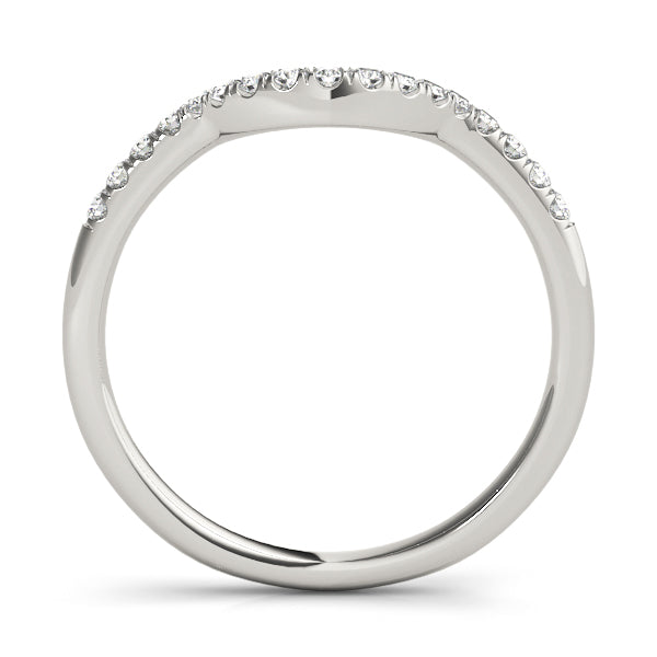 Split Prong Curved Half Eternity Ring in Gold & Platinum