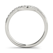 Split Prong Curved Half Eternity Ring in Gold & Platinum