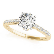 Lustrous Prong-Set Round Diamond Engagement Ring in 10K/14K gold and platinum with certified lab-grown or natural diamonds