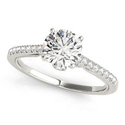 Lustrous Prong-Set Round Diamond Engagement Ring in 10K/14K gold and platinum with certified lab-grown or natural diamonds