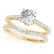 Lustrous Prong-Set Round Diamond Engagement Ring in 10K/14K gold and platinum with certified lab-grown or natural diamonds