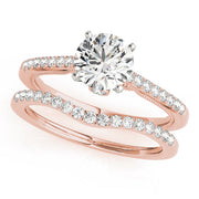 Lustrous Prong-Set Round Diamond Engagement Ring in 10K/14K gold and platinum with certified lab-grown or natural diamonds