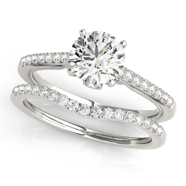 Lustrous Prong-Set Round Diamond Engagement Ring in 10K/14K gold and platinum with certified lab-grown or natural diamonds
