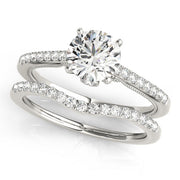 Lustrous Prong-Set Round Diamond Engagement Ring in 10K/14K gold and platinum with certified lab-grown or natural diamonds