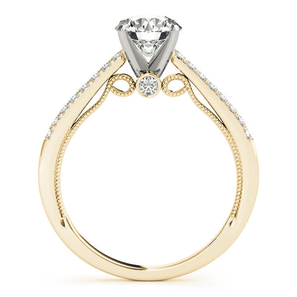 Lustrous Prong-Set Round Diamond Engagement Ring in 10K/14K gold and platinum with certified lab-grown or natural diamonds