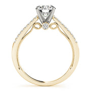 Lustrous Prong-Set Round Diamond Engagement Ring in 10K/14K gold and platinum with certified lab-grown or natural diamonds