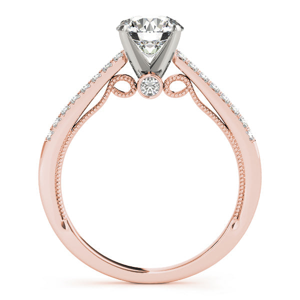 Lustrous Prong-Set Round Diamond Engagement Ring in 10K/14K gold and platinum with certified lab-grown or natural diamonds