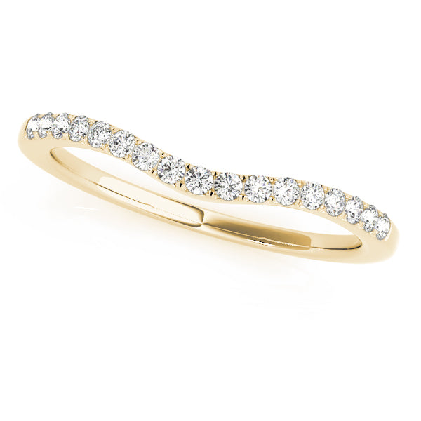 Split Prong Wedding Curved Half Eternity Ring in 10K/14K gold and platinum with certified lab-grown or natural diamonds