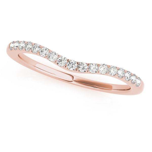 Split Prong Wedding Curved Half Eternity Ring in Gold & Platinum