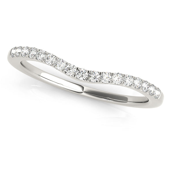 Split Prong Wedding Curved Half Eternity Ring in Gold & Platinum