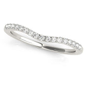 Split Prong Wedding Curved Half Eternity Ring in Gold & Platinum
