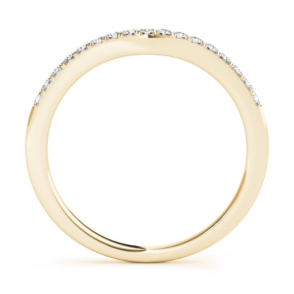 Split Prong Wedding Curved Half Eternity Ring in Gold & Platinum