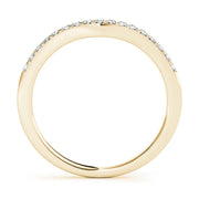 Split Prong Wedding Curved Half Eternity Ring in Gold & Platinum