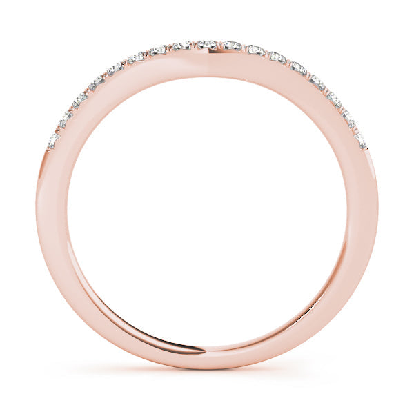 Split Prong Wedding Curved Half Eternity Ring in Gold & Platinum