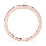 Split Prong Wedding Curved Half Eternity Ring in Gold & Platinum