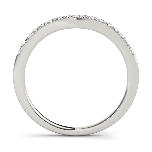 Split Prong Wedding Curved Half Eternity Ring in Gold & Platinum
