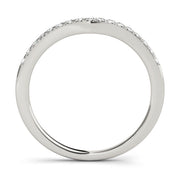 Split Prong Wedding Curved Half Eternity Ring in Gold & Platinum