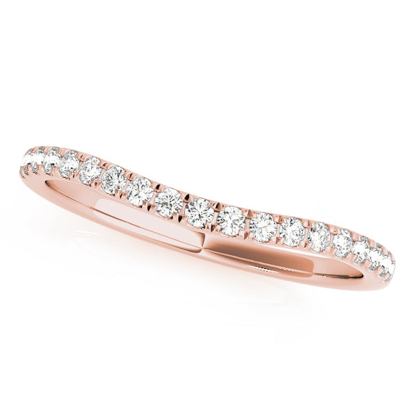 U-Prong Curved Half Eternity Ring in Gold & Platinum