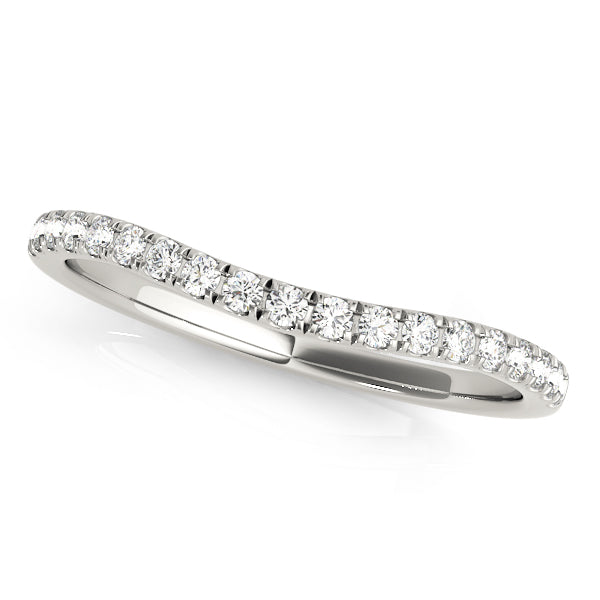 U-Prong Curved Half Eternity Ring in Gold & Platinum