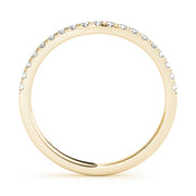 U-Prong Curved Half Eternity Ring in Gold & Platinum