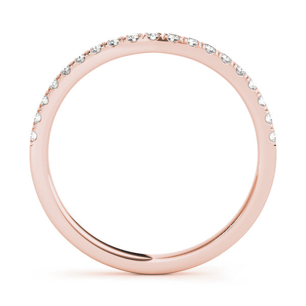 U-Prong Curved Half Eternity Ring in Gold & Platinum