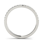U-Prong Curved Half Eternity Ring in Gold & Platinum
