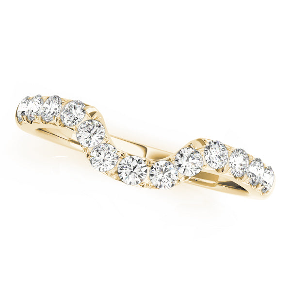 Curved Bands Half Eternity Ring in 10K/14K gold and platinum with certified lab-grown or natural diamonds