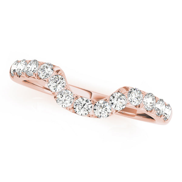 Curved Bands Half Eternity Ring in Gold & Platinum