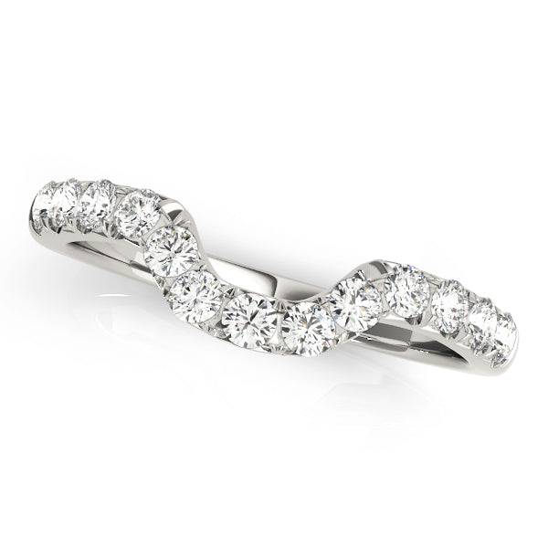 Curved Bands Half Eternity Ring in Gold & Platinum