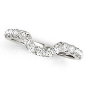 Curved Bands Half Eternity Ring in Gold & Platinum