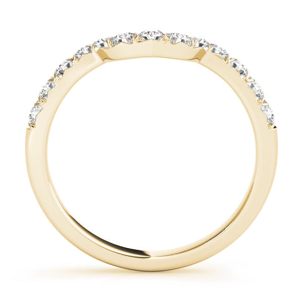 Curved Bands Half Eternity Ring in Gold & Platinum