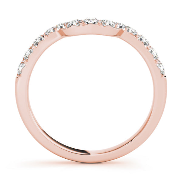 Curved Bands Half Eternity Ring in Gold & Platinum