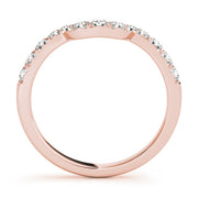 Curved Bands Half Eternity Ring in Gold & Platinum