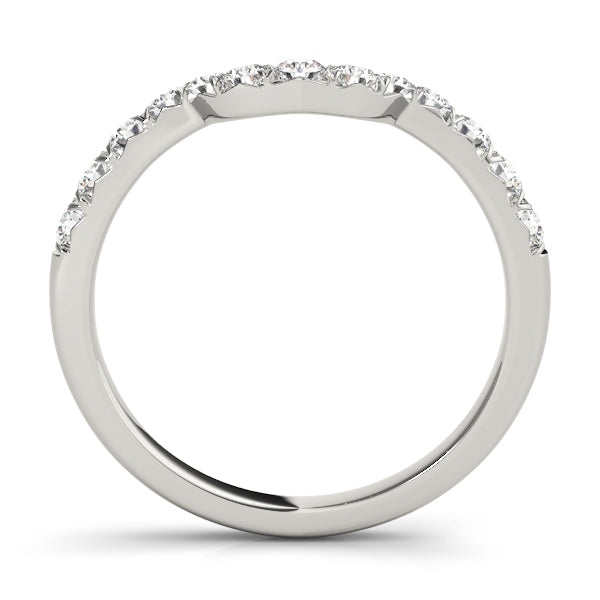 Curved Bands Half Eternity Ring in Gold & Platinum